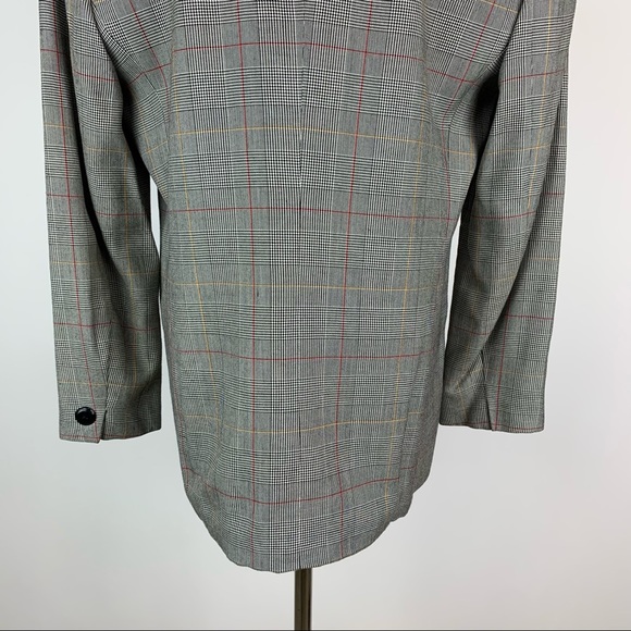 Vintage Jones Wear Plaid Double Breasted Blazer Sz 8 - Picture 13 of 14